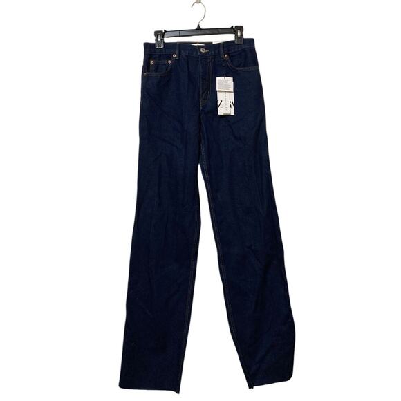 Zara Women’s The New Daddy Jeans Size 4 Full Length Slim Fit Iconic Blue Dark - Picture 1 of 9